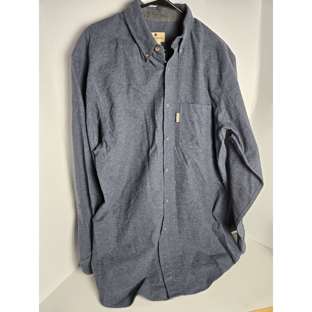 Woolrich Men’s Flannel Cotton Midnight Blue Heather Size Large